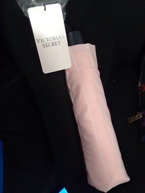 NEW  Victoria Secret Pink Umbrella white stripe .   Never used.  Great accessory